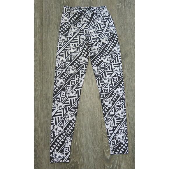 DISNEY LION KING Simba Girls Leggings Size S 6/7** Black White Casual School - Picture 3 of 7